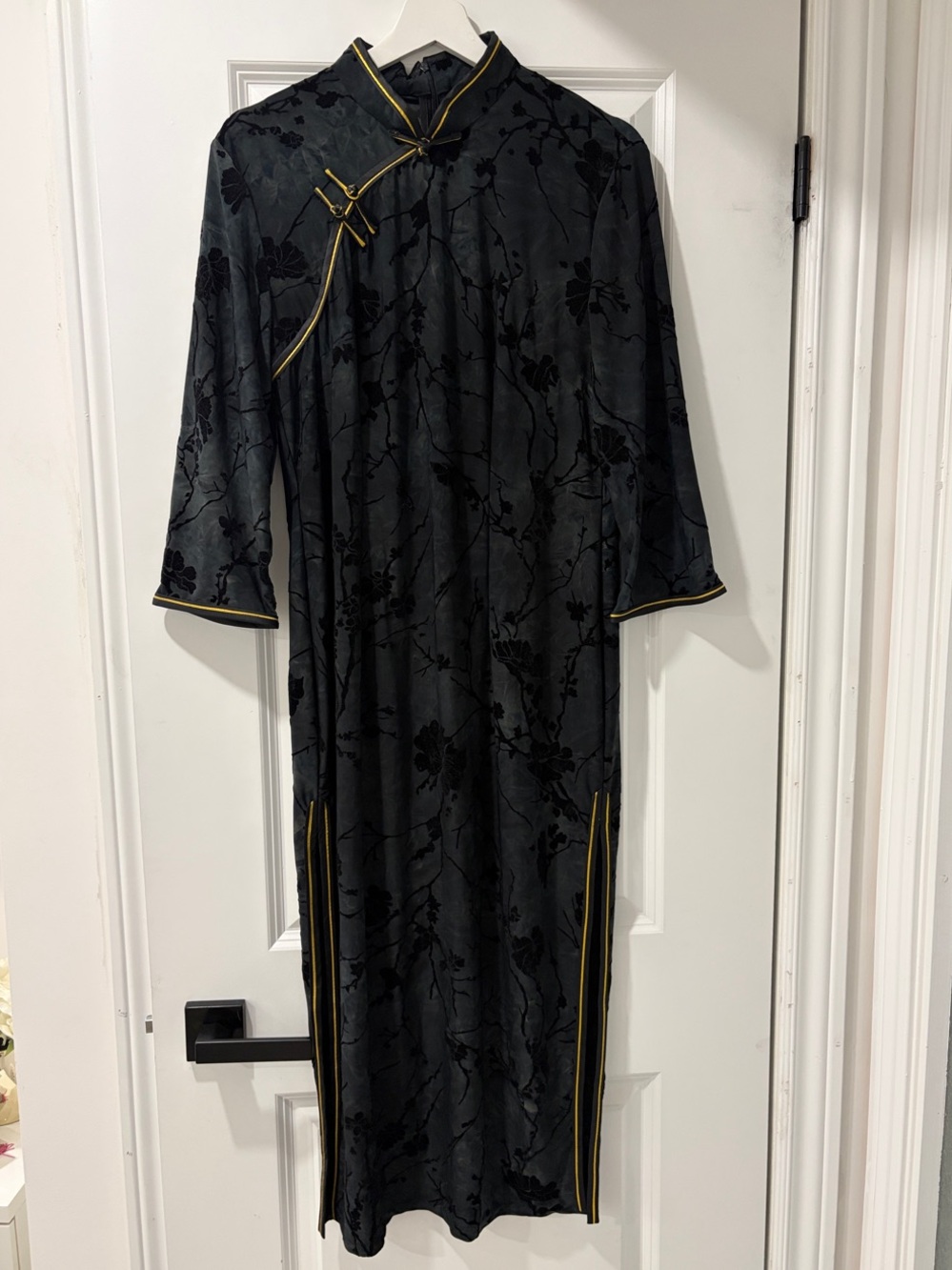 Black and Gold Qipao Dress